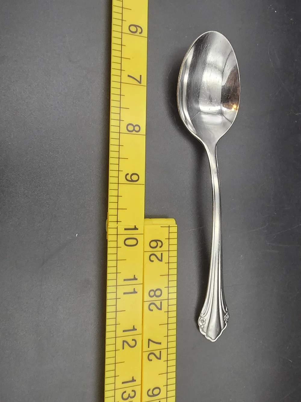 Oneida Silver Tone Ornate Handle Teaspoon